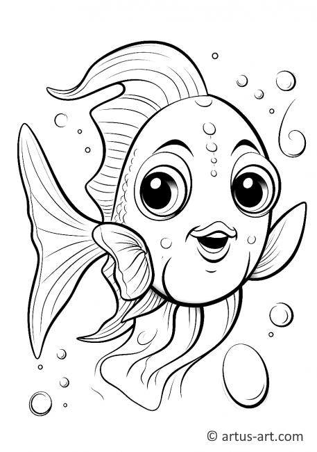Page de coloriage de poisson-ange pour enfants